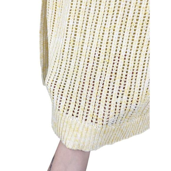 Talbots 100% Cotton Open Weave Sweater Beach Yellow Womens Small - Picture 3 of 7